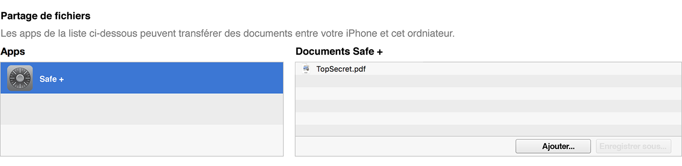 Safe + iTunes Import