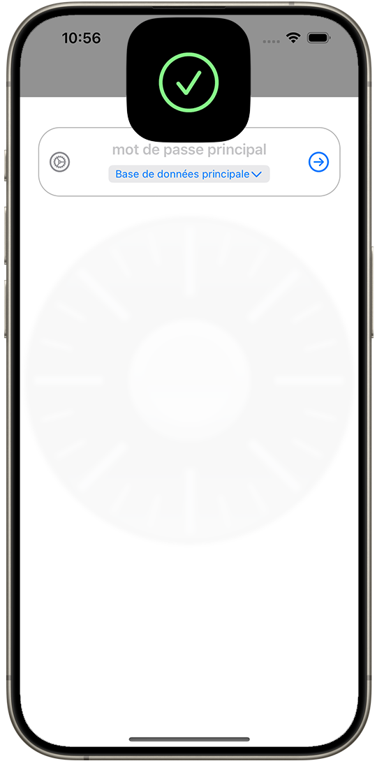 L'écran de connexion Safe + avec Face ID.