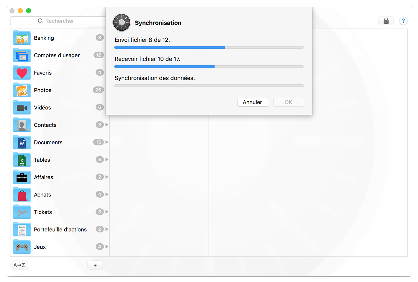 Safe + for Mac Device Synchronization.